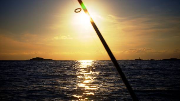 Fishing at Atlanterhavsveien stock photo