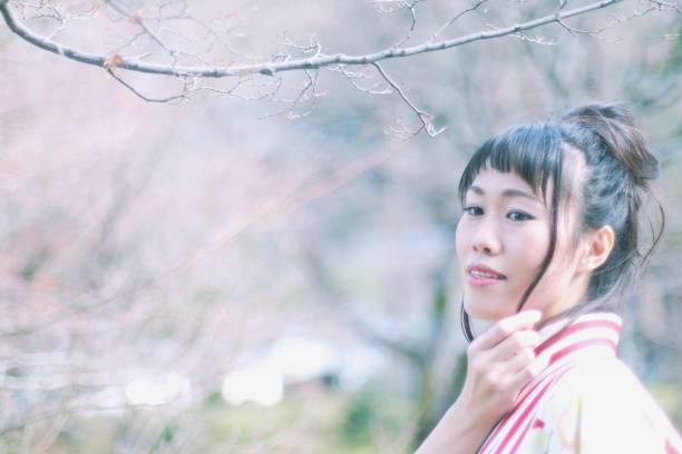 istock Japanese woman in kimono 669244198