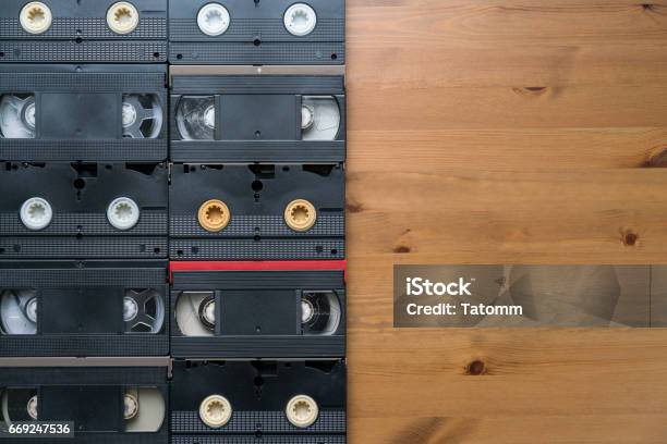 Vhs Video Cassette Tapes Stock Photo - Download Image Now - Videocassette, Analog, Backgrounds