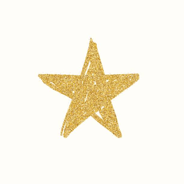 Gold glitter star vector art illustration