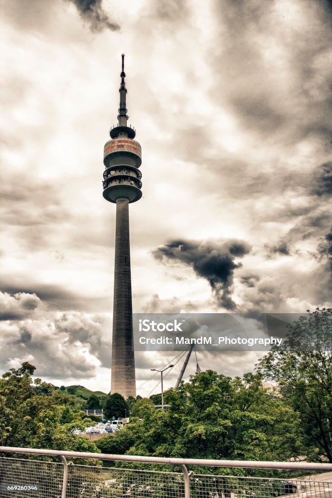 Olympic Tower,Munich, Germany Communications tower Business Finance and Industry Stock Photo