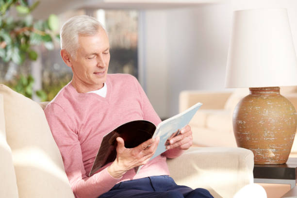 istock Senior man chilling at home 669264028