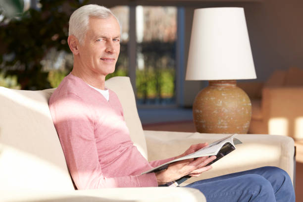 istock Senior man chilling at home 669264056