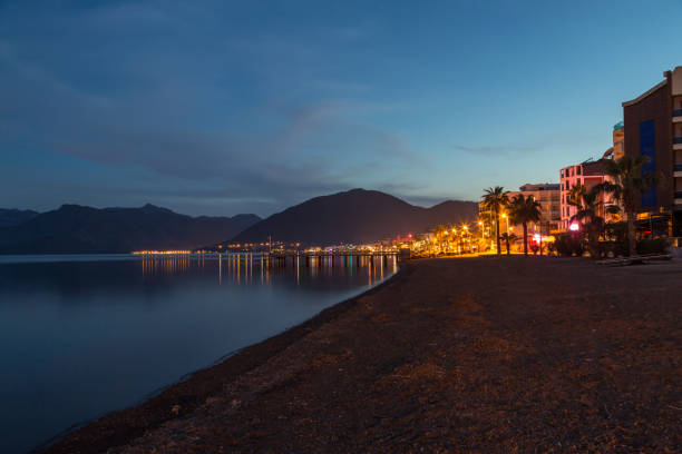 istock Marmaris beach at night to the icmeler side 669264216