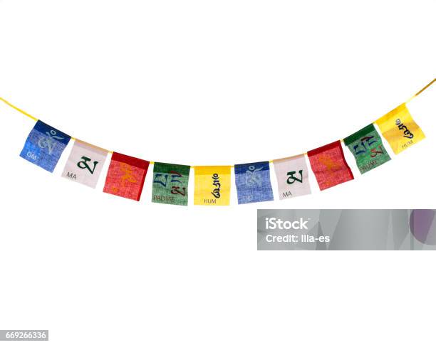 Buddhist Prayer Flag Stock Photo - Download Image Now - Prayer Flag, Tibet, Tibetan Culture