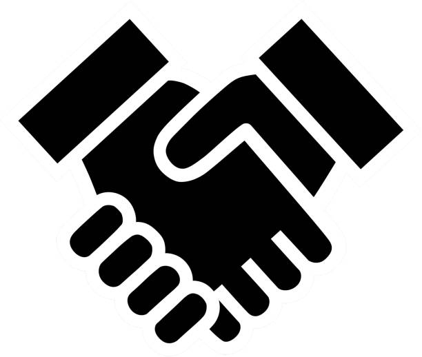 Illustration of handshake Illustration of handshake 手 stock illustrations