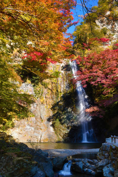istock A waterfall with Japanese maples in Osaka. 669267492
