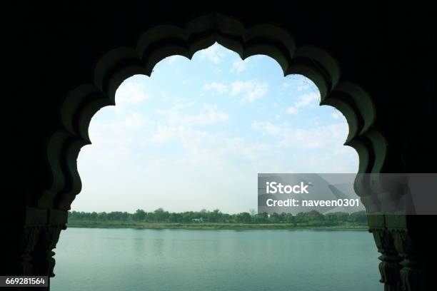Window View Of River Narmada In Maheshwar India Stock Photo - Download Image Now - Architecture, Narmada River, Varanasi