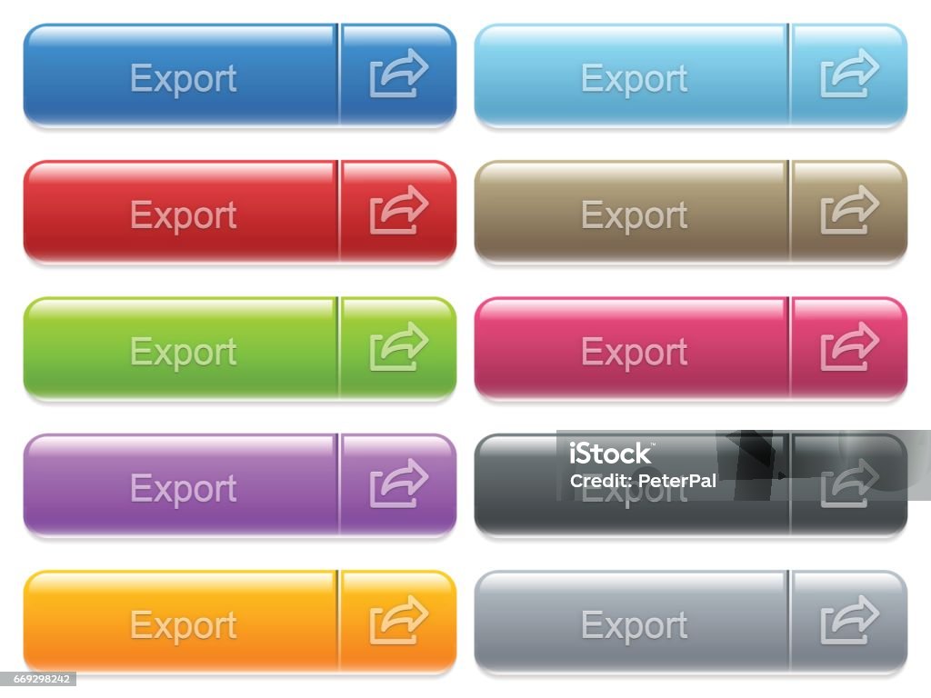 Export Captioned Menu Button Set Stock Illustration - Download Image ...