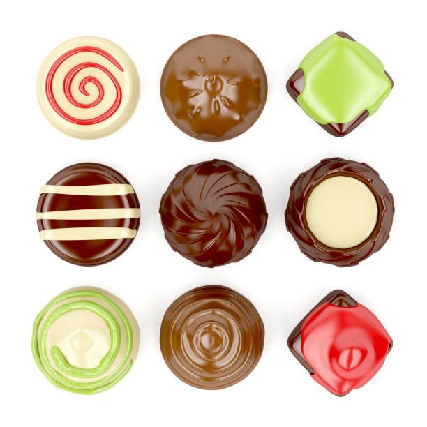 selezione di caramelle al cioccolato - truffle chocolate candy chocolate candy foto e immagini stock