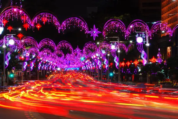 Photo of Singapore Ochard Road street light up