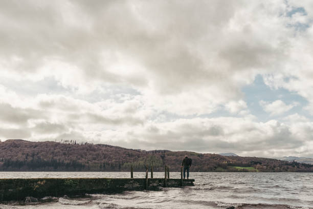 Ashness Landing at dusk on Derwentwater, Lake District National Park, Cumbria, England, United Kingdom, Europe