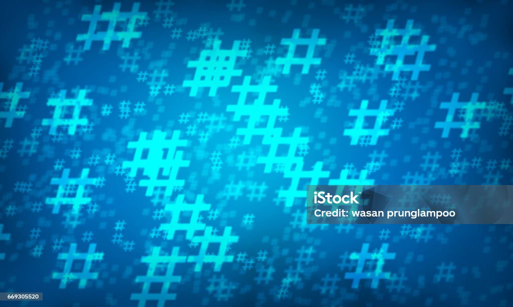 Blue Hashtag Random Pattern Background Stock Photo - Download Image Now ...