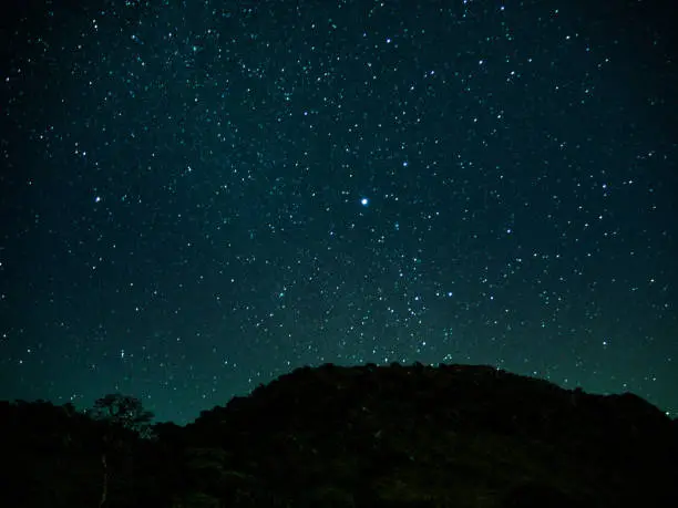 Photo of Bright Starry Night over the mountain