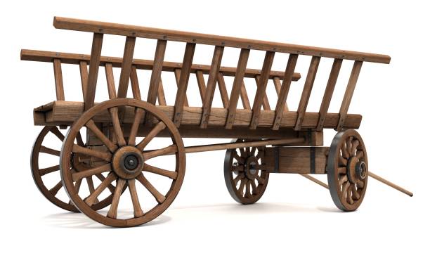 istock Horse wooden cart 669329556