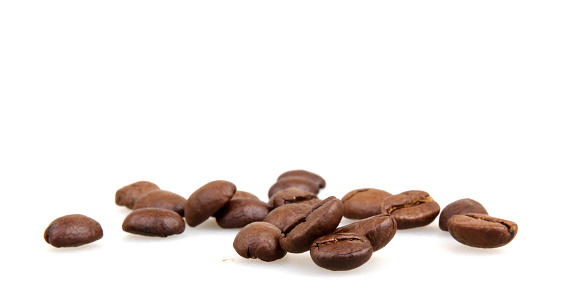 Coffe Beans On White Background.