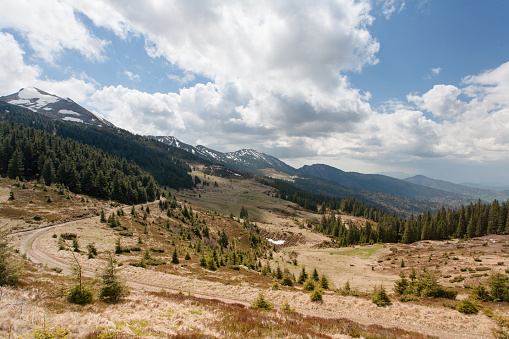 Mountain landscape in spring, Carpathians