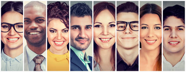 istock Multiethnic group of smiling people 669343180