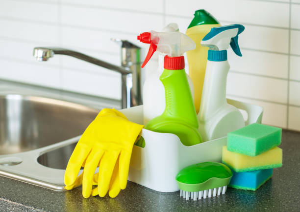 istock cleaning items household kitchen brush sponge glove 669363918