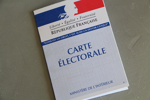 PRIMELIN, FRANCE - APRIL 05 : French electoral card, April 05, 2017