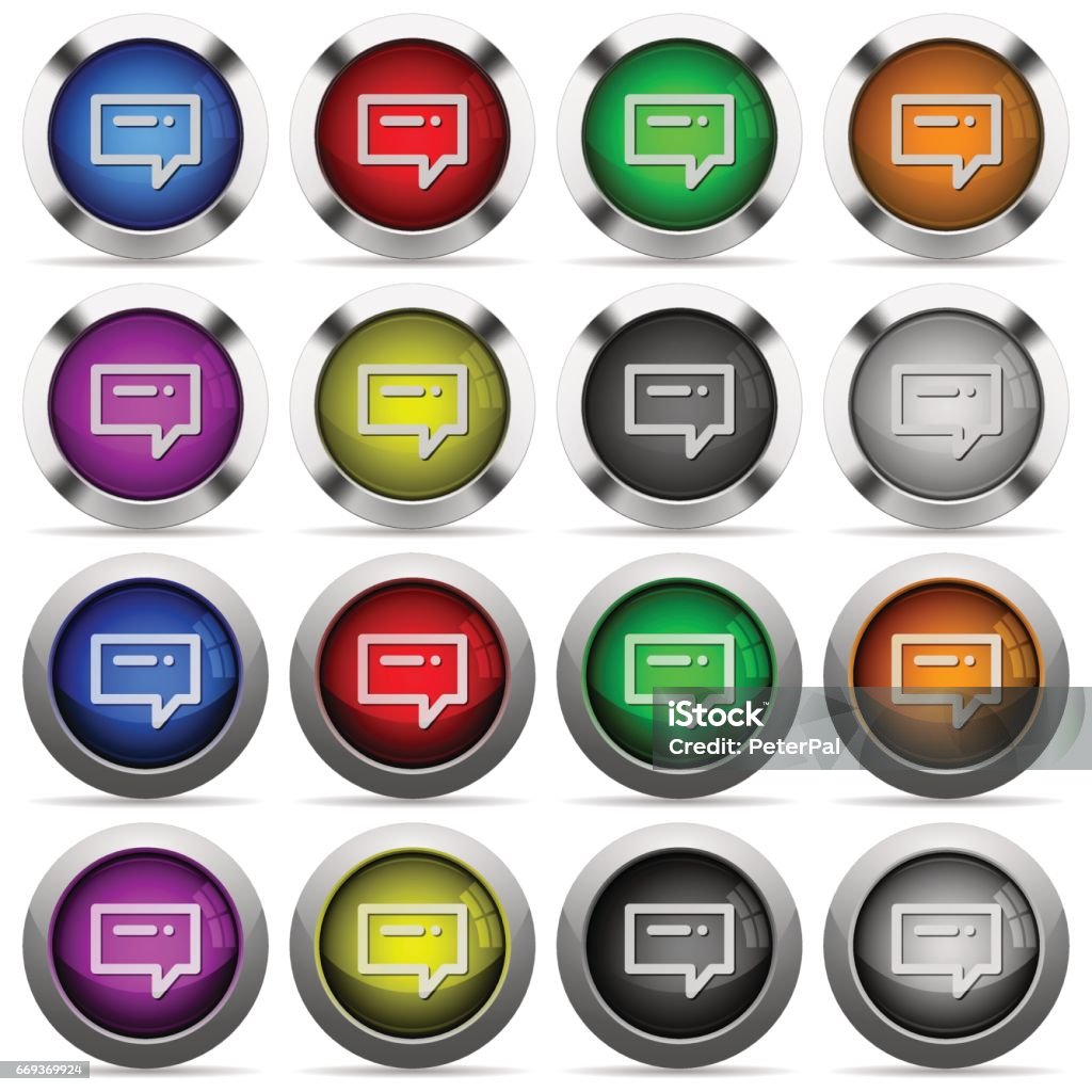 Messaging Button Message Glossy Button Set Stock Illustration - Download Image Now ...