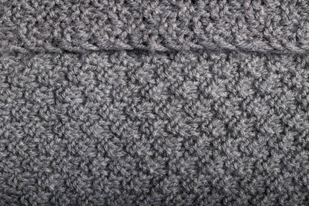 istock handmade knit work in details for gray cashmere wool fabric, textile. 669384140