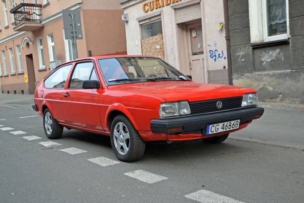 Bydgoszcz, Poland - 22th March 2014 - Old Volkswagen Passat B2 (1981-1988) parked on the street. This model was the one of the most popular cars in Germany in 80s.