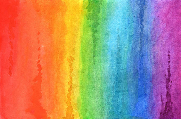 arcobaleno in acquerello - rainbow foto e immagini stock