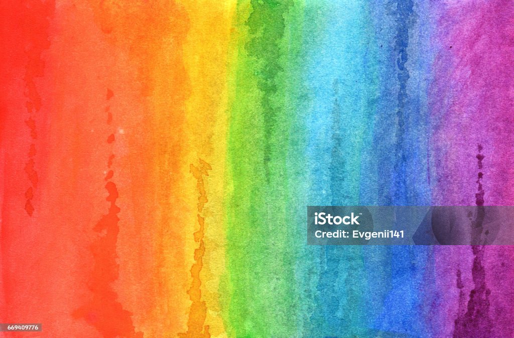 Rainbow in watercolor Rainbow Stock Photo