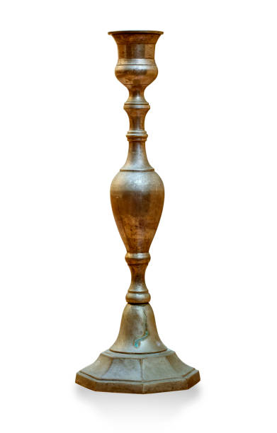 istock Antique bronze candlestick isolated 669413154