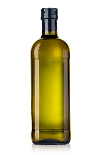 istock Olive oil bottle on white 669413300