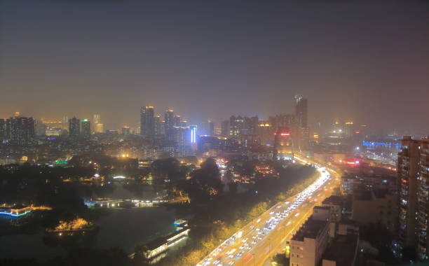 istock Liwan lake park night cityscape China 669426304