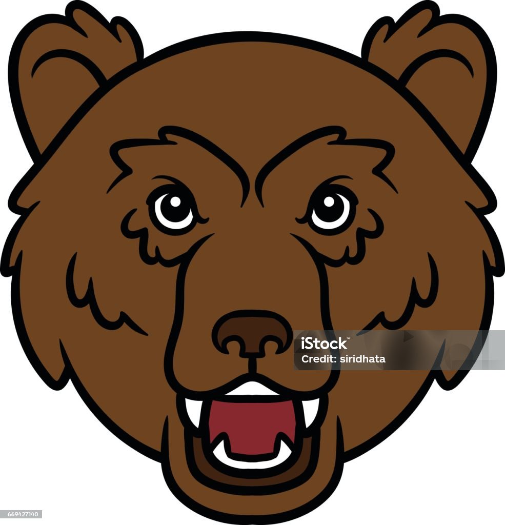Cartoon Bear Head Vector Illustration Stock Illustration - Download Image  Now - Anger, Animal, Animal Body Part - iStock
