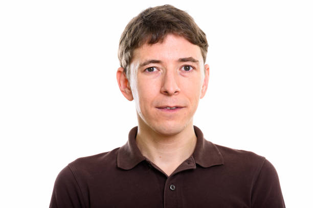 istock Close up of man against white background 669437764