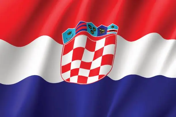 Vector illustration of National flag of Croatia republic.