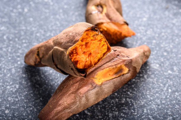 Close up of maked sweet potato
