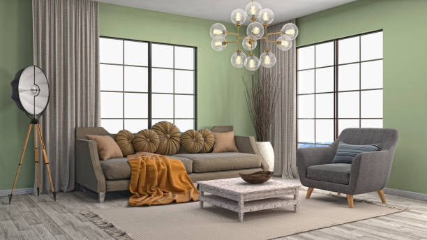istock Interior living room. 3d illustration 669453004