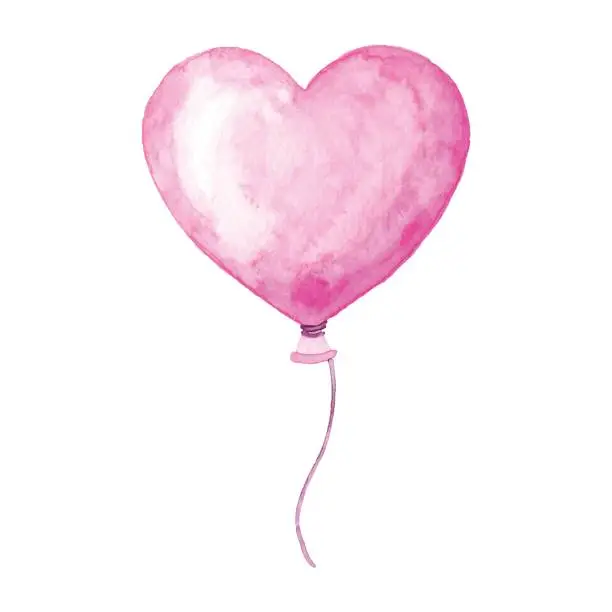 Vector illustration of Watercolor Heart Balloon