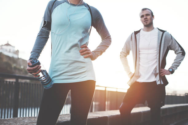 istock Group of athletes standing on the street 669474572