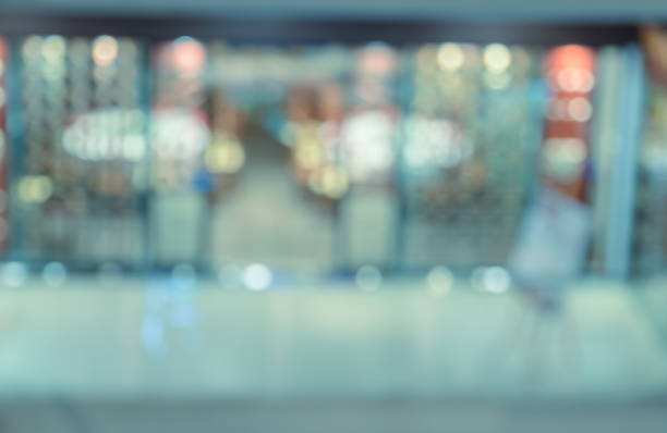 istock Blurred night bokeh shop window background 669476882