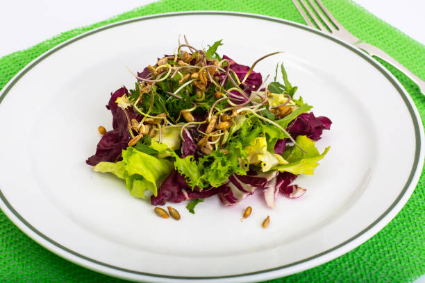 istock Salad with sprouts of rye 669477120