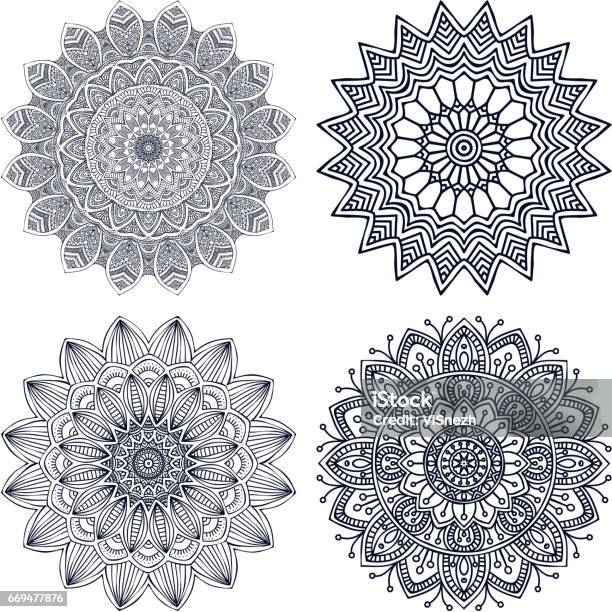 Vector Inndian Mandala Stock Illustration - Download Image Now - Abstract, Art, Border - Frame