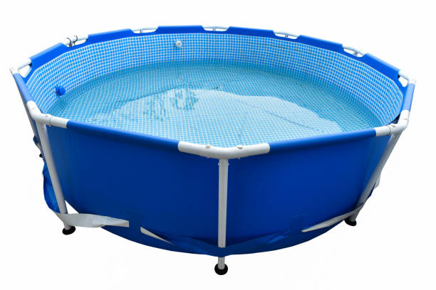 istock Portable plastic swimming pool isolated on background 669481224