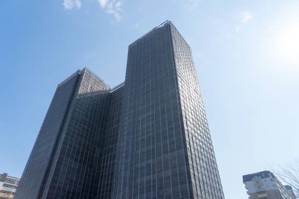 istock Japanese tower condominium under repair work 669483558