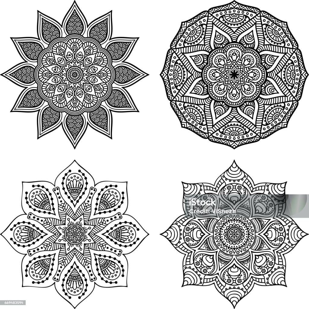 Vector decorate Mandala Ornament beautiful  card with mandala. Geometric circle element made in vector Abstract stock vector