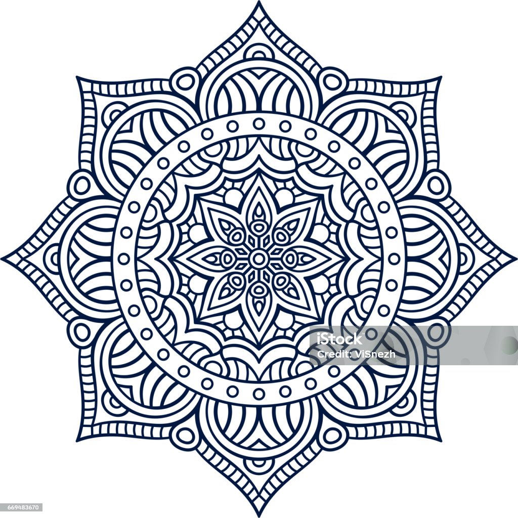 Vector decorate Mandala Ornament beautiful  card with mandala. Geometric circle element made in vector Abstract stock vector