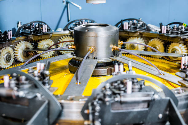 istock Rotating mechanism of a vertical braiding machine 669484286