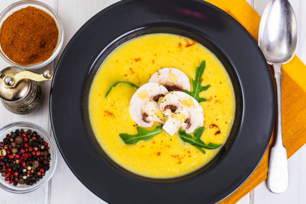 istock Vegetable soup puree with mushrooms 669484836