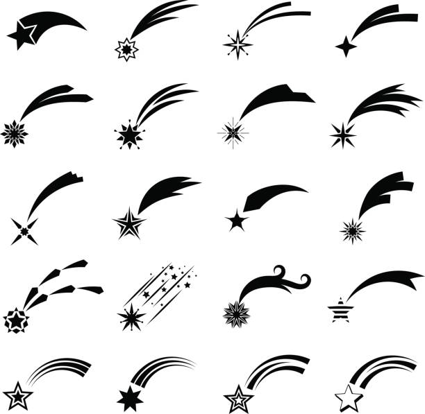 Black Shooting Star Silhouettes Stock Illustration - Download Image Now -  Meteor, Icon, Vector - iStock