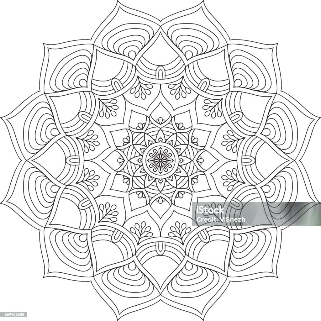 Mandala Ornament beautiful  card with mandala. Geometric circle element made in vector Abstract stock vector